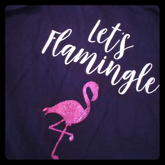 Ladies Let's Flamingle T-shirt - Picture 1 of 1